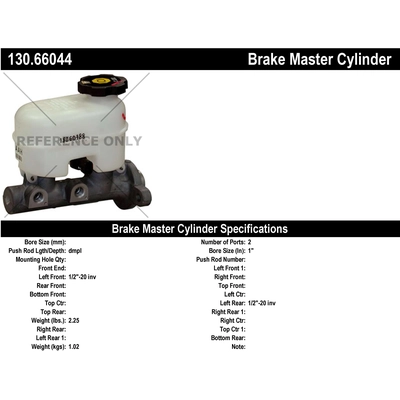 New Master Cylinder by CENTRIC PARTS - 130.66044 pa1