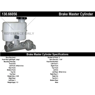 New Master Cylinder by CENTRIC PARTS - 130.66056 pa1
