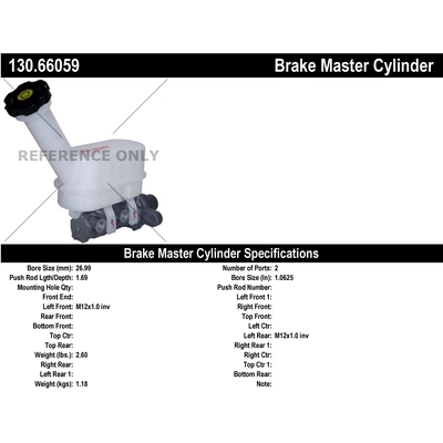 New Master Cylinder by CENTRIC PARTS - 130.66059 pa1