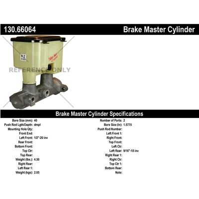 New Master Cylinder by CENTRIC PARTS - 130.66064 pa2