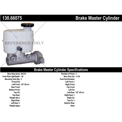New Master Cylinder by CENTRIC PARTS - 130.66075 pa1