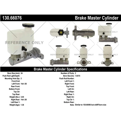 New Master Cylinder by CENTRIC PARTS - 130.66076 pa1