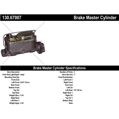 New Master Cylinder by CENTRIC PARTS - 130.67007 pa2