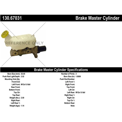 Maître-cylindre neuf par CENTRIC PARTS - 130.67031 pa1