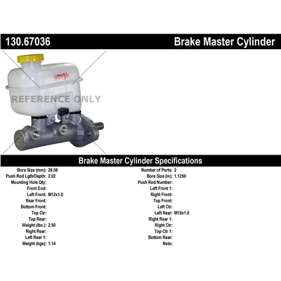 New Master Cylinder by CENTRIC PARTS - 130.67036 pa1