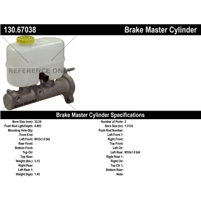 Maître-cylindre neuf by CENTRIC PARTS - 130.67038 pa1