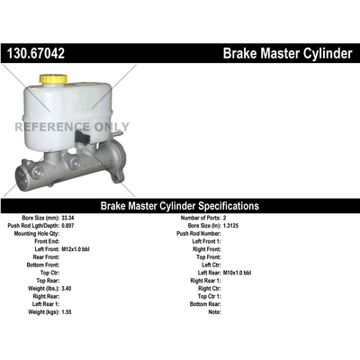 New Master Cylinder by CENTRIC PARTS - 130.67042 pa1