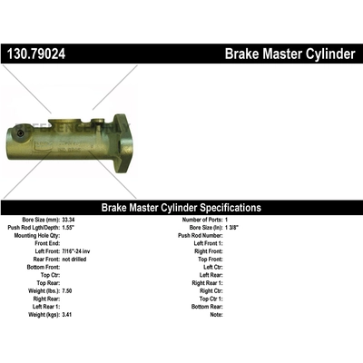 New Master Cylinder by CENTRIC PARTS - 130.79024 pa1