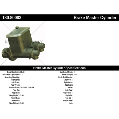 New Master Cylinder by CENTRIC PARTS - 130.80003 pa1