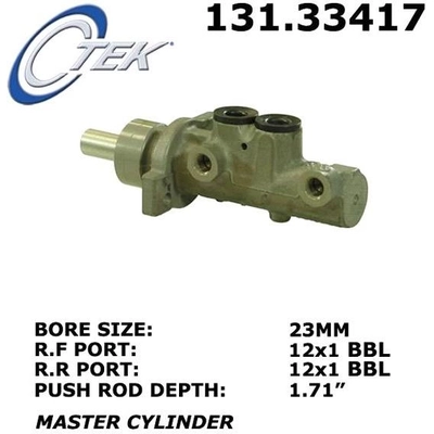 New Master Cylinder by CENTRIC PARTS - 131.33417 pa9
