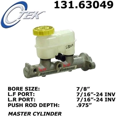 New Master Cylinder by CENTRIC PARTS - 131.63049 pa9