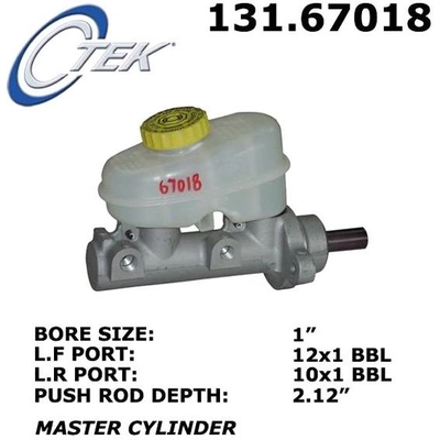 New Master Cylinder by CENTRIC PARTS - 131.67018 pa8