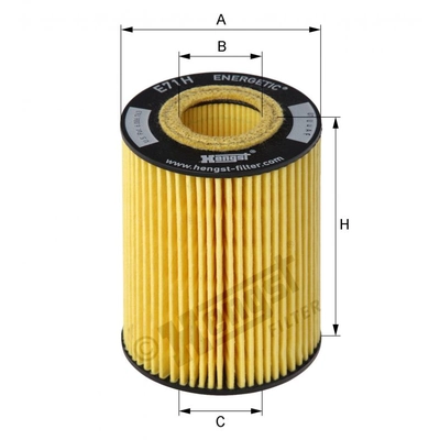 HENGST FILTER - E71H-D141 - Filtre à l'huile Insert With Gasket Set pa2