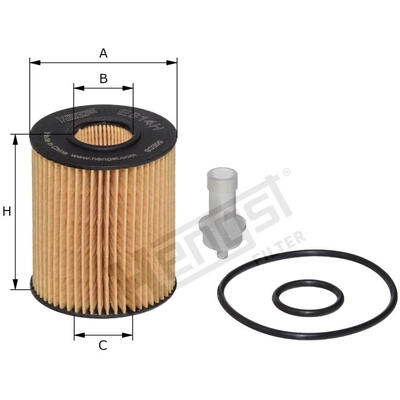 HENGST FILTER - E814H-D191 - Oil Filter Insert With Gasket Set pa2