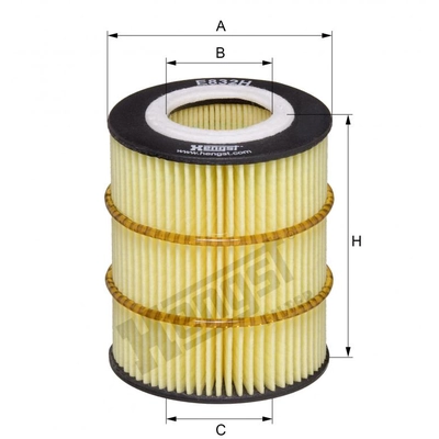 HENGST FILTER - E832H-D317 - Oil Filter Insert With Gasket Set pa2