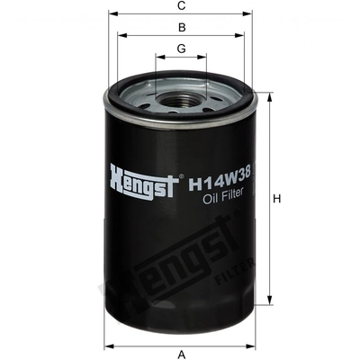 HENGST FILTER - H14W38 - Oil Spin-on filter pa2