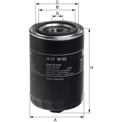 HENGST FILTER - H17W02 - Oil Spin-on filter pa2