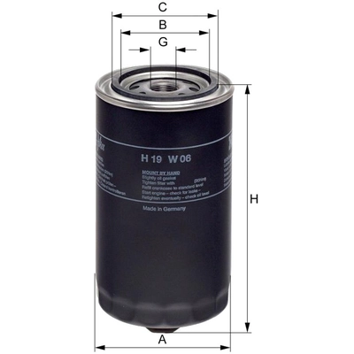 HENGST FILTER - H19W06 - Oil Spin-on filter pa1