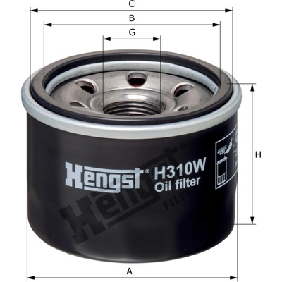 HENGST FILTER - H310W - Oil Spin-On Filter pa1