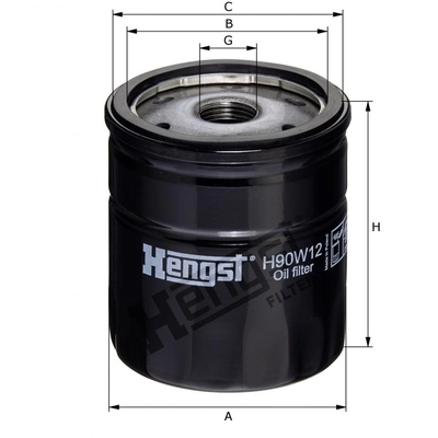 HENGST FILTER - H90W12 - Oil Spin-On Filter pa1