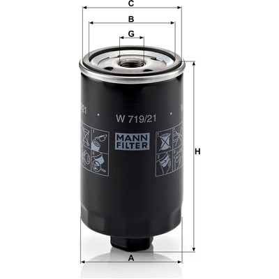 Oil Filter by MANN-FILTER - W719/21 pa4