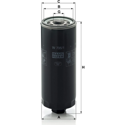 Oil Filter by MANN-FILTER - W735/1 pa3