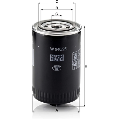 MANN-FILTER - W940/25 - Oil Filter pa15