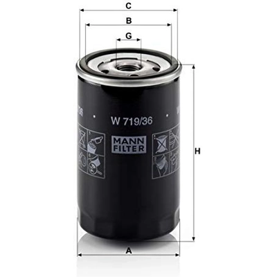 MANN-FILTER - W719/36 - Oil Filter pa8