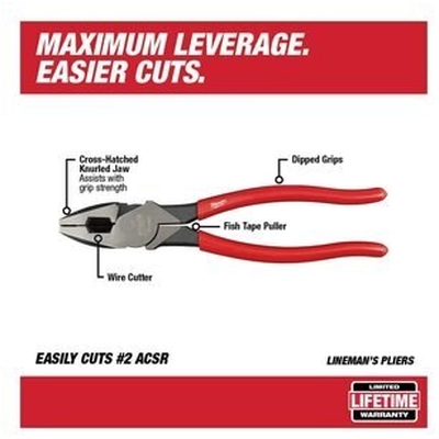 MILWAUKEE - 48-22-6502 - 9" High-Leverage Linemans Pliers pa2