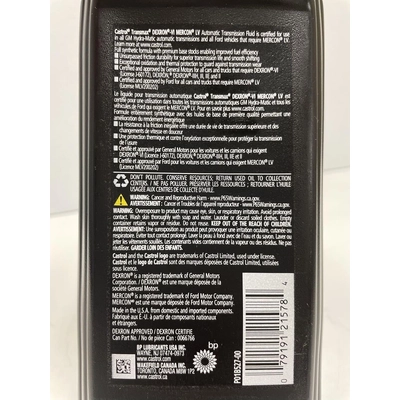 CASTROL - 66766 - Power Steering Fluid Transmax Dexron VI� , 946ML (Pack of 6) pa7