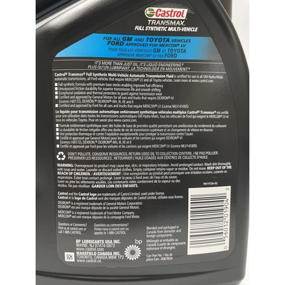 CASTROL - 006783A -  Synthetic Power Steering Fluid Transmax Full Synthetic Multi-Vehicle ATF , 5L pa8