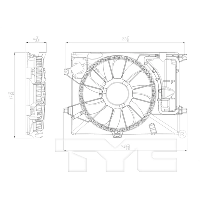 Ensemble de ventilateur de radiateur et de condenseur de TYC - 622600 pa2