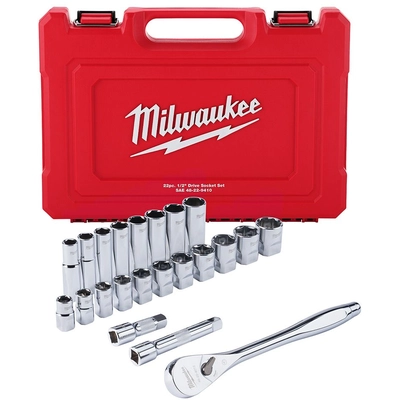 MILWAUKEE - 48-22-9410 - 1/2" Drive SAE Ratchet and Socket Set pa1