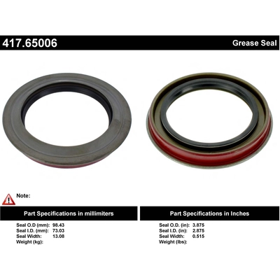 Rear Axle Seal by CENTRIC PARTS - 417.65006 pa2