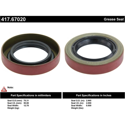 Rear Axle Seal by CENTRIC PARTS - 417.67020 pa1