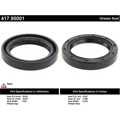 Rear Axle Seal by CENTRIC PARTS - 417.90001 pa3