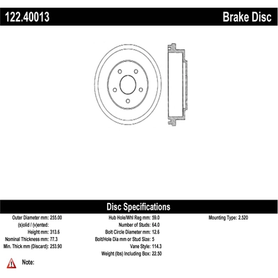 Rear Brake Drum by CENTRIC PARTS - 122.40013 pa1