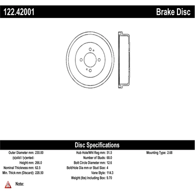 Rear Brake Drum by CENTRIC PARTS - 122.42001 pa1