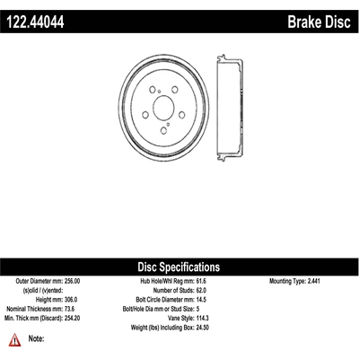 Rear Brake Drum by CENTRIC PARTS - 122.44044 pa2
