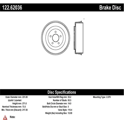 Rear Brake Drum by CENTRIC PARTS - 122.62036 pa2