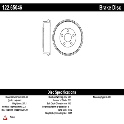 Rear Brake Drum by CENTRIC PARTS - 122.65046 pa2