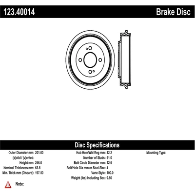 Rear Brake Drum by CENTRIC PARTS - 123.40014 pa1