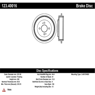 Rear Brake Drum by CENTRIC PARTS - 123.40016 pa1