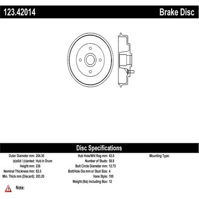 Rear Brake Drum by CENTRIC PARTS - 123.42014 pa2