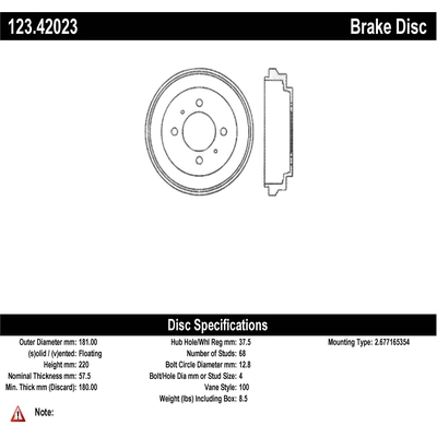 Rear Brake Drum by CENTRIC PARTS - 123.42023 pa2