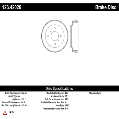 Rear Brake Drum by CENTRIC PARTS - 123.42026 pa1