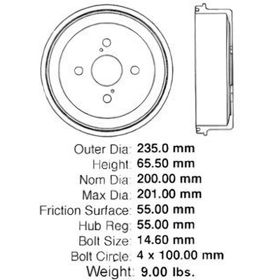 Tambour de frein arrière by CENTRIC PARTS - 123.44032 pa3