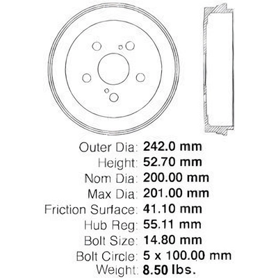 Tambour de frein arri�re by CENTRIC PARTS - 123.44038 pa4