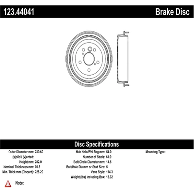 Rear Brake Drum by CENTRIC PARTS - 123.44041 pa1