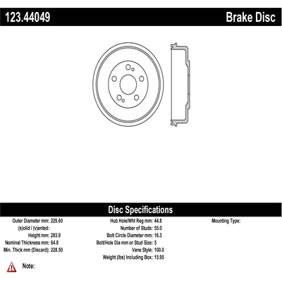 Rear Brake Drum by CENTRIC PARTS - 123.44049 pa2